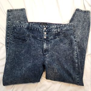 High Waisted Acid Wash Jeans